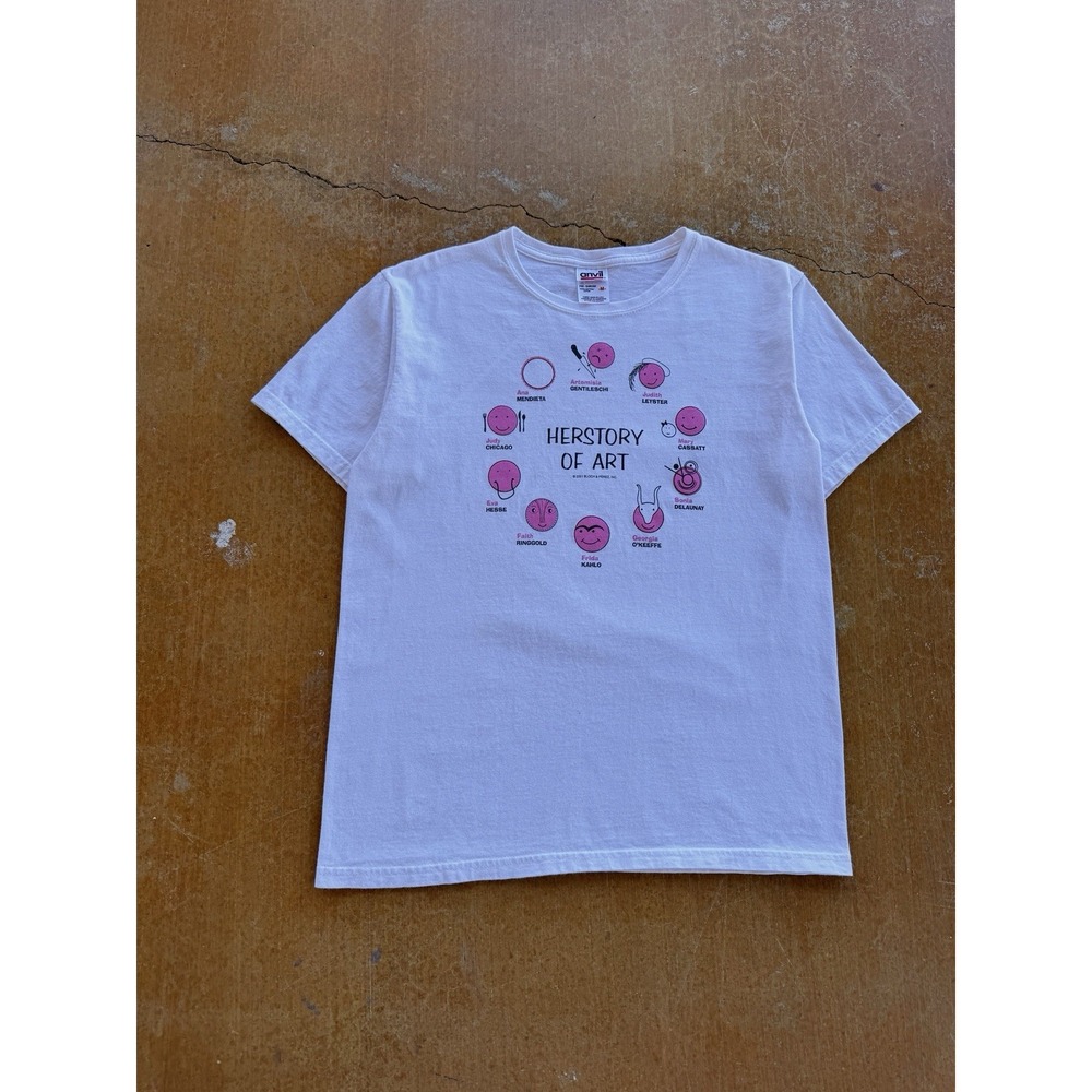 VTG 2001 Herstory of Art History Frida Kahlo O'Keeffe T-Shirt Womens M White